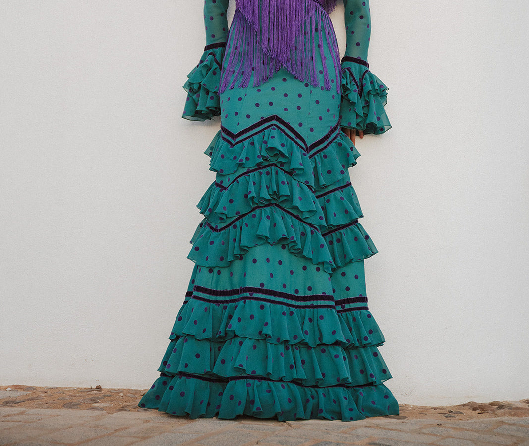 Detalle de un traje de flamenca de Notelodigo